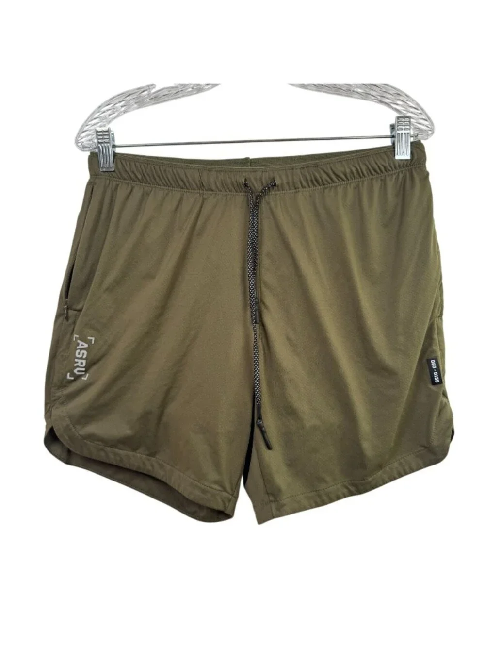 ASRV Mens Olive Green Trainlite Liner Technical Training Shorts Size Medium
